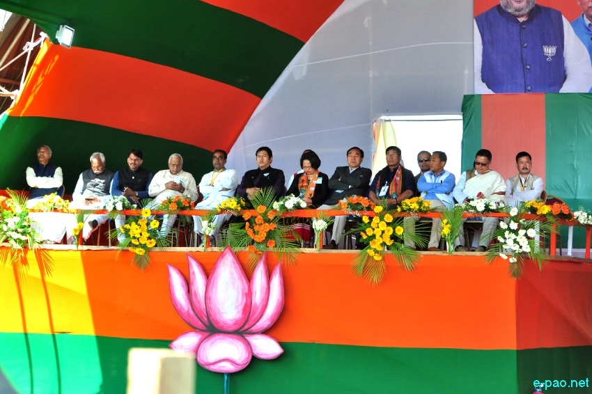 Prime Minister Narendra Modi addressing an election rally at Langjing Achouba ground ::  25th February 2017
