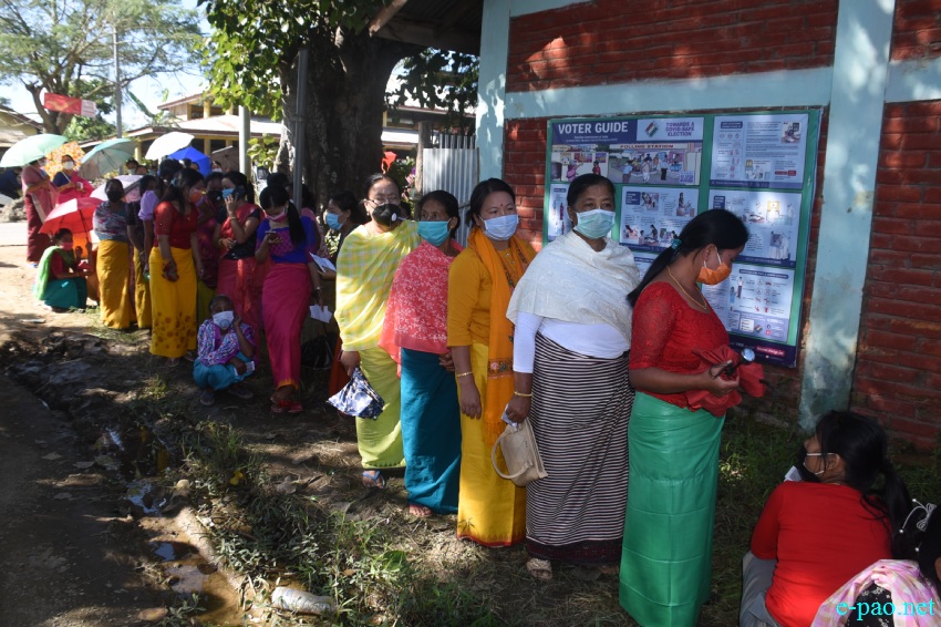 Voters at the by-election at Wangoi Constituency, Manipur :: 7th November 2020