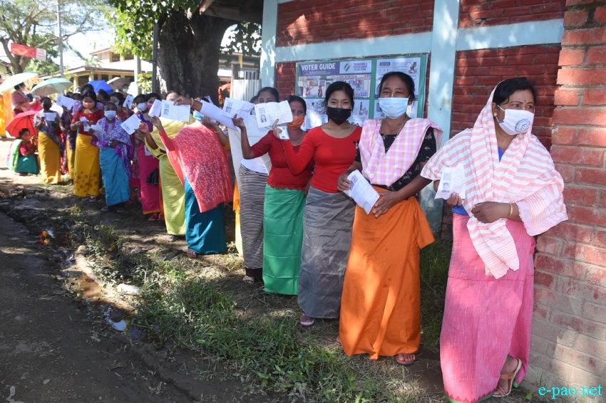 Voters at the by-election at Wangoi Constituency, Manipur :: 7th November 2020