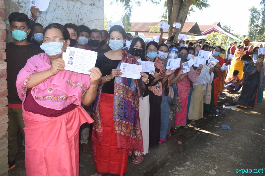 Voters at the by-election at Wangoi Constituency, Manipur :: 7th November 2020