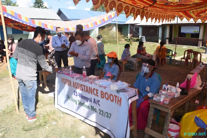Voters at the by-election at Wangoi Constituency, Manipur :: 7th November 2020