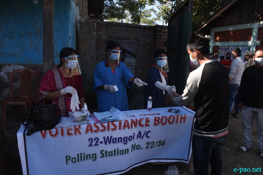 Voters at the by-election at Wangoi Constituency, Manipur :: 7th November 2020