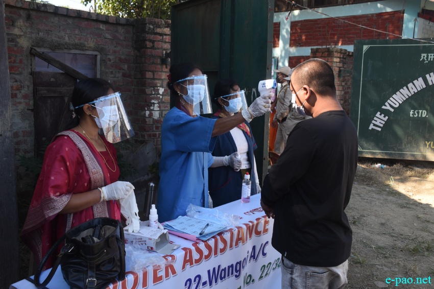 Voters at the by-election at Wangoi Constituency, Manipur :: 7th November 2020