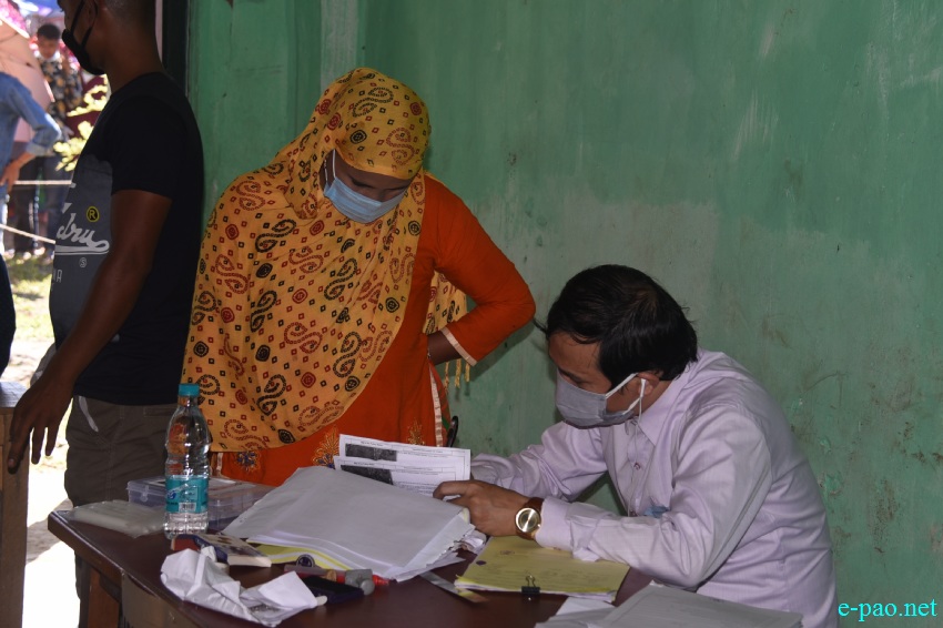 Voters at the by-election at Wangoi Constituency, Manipur :: 7th November 2020