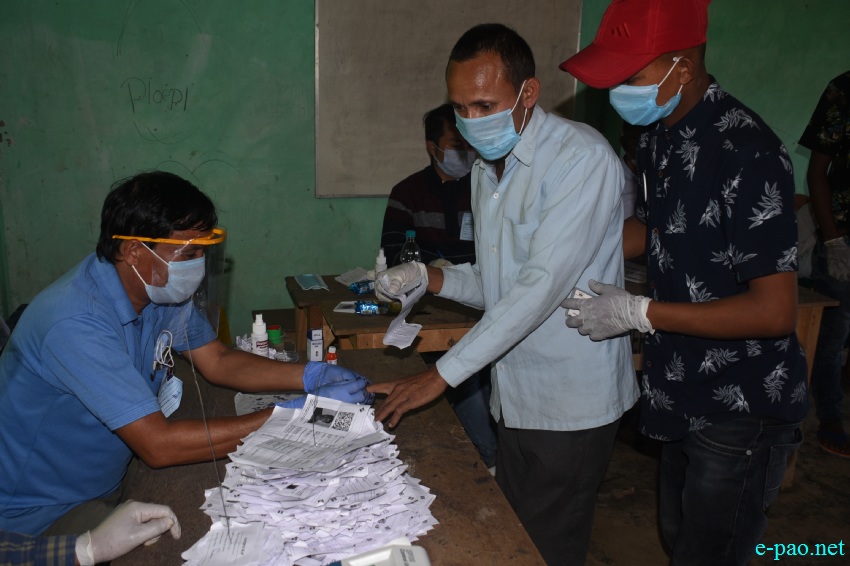 Voters at the by-election at Wangoi Constituency, Manipur :: 7th November 2020
