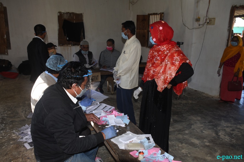 Voters at the by-election at Wangoi Constituency, Manipur :: 7th November 2020