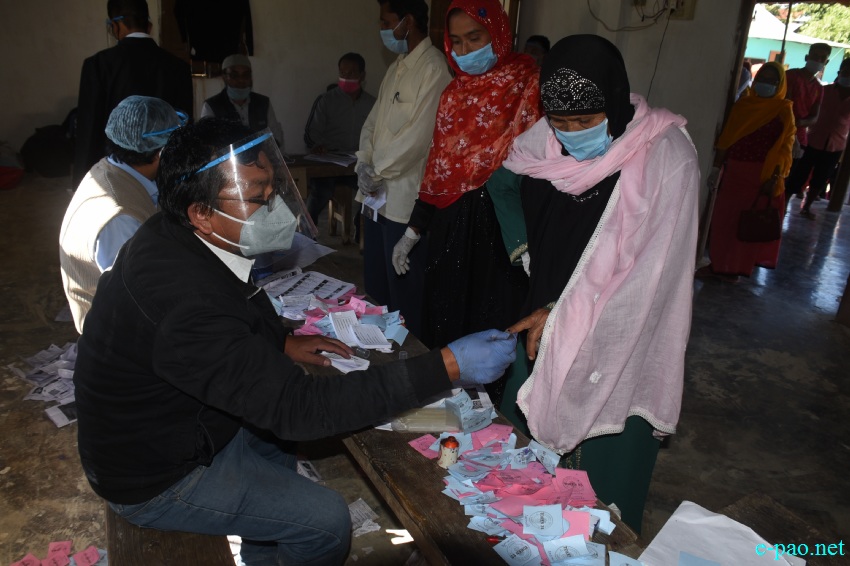 Voters at the by-election at Wangoi Constituency, Manipur :: 7th November 2020