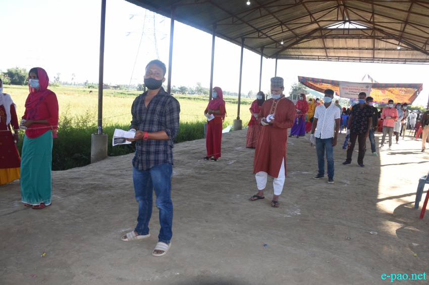 Voters at the by-election at Wangoi Constituency, Manipur :: 7th November 2020