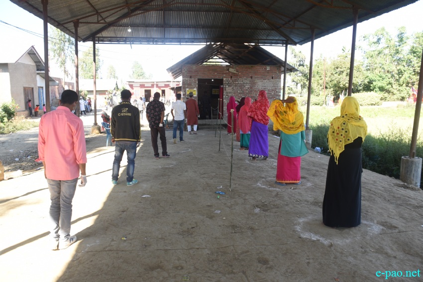 Voters at the by-election at Wangoi Constituency, Manipur :: 7th November 2020