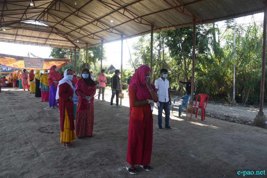 Voters at the by-election at Wangoi Constituency, Manipur :: 7th November 2020