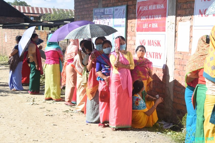 Voters at the by-election at Wangoi Constituency, Manipur :: 7th November 2020