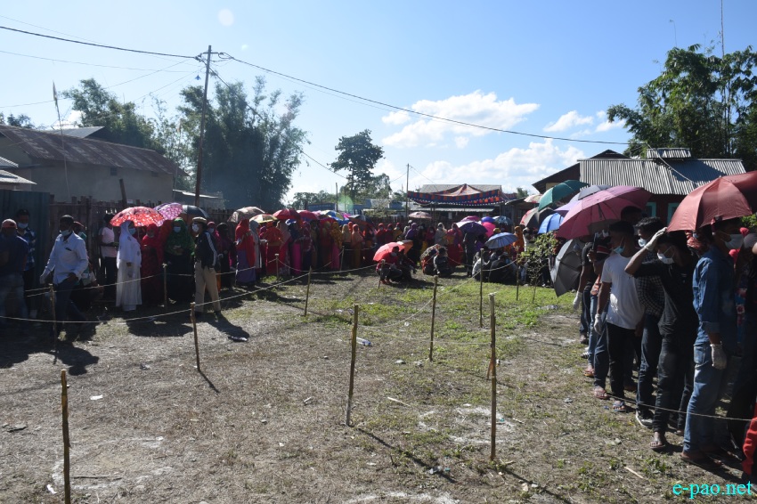 Voters at the by-election at Wangoi Constituency, Manipur :: 7th November 2020