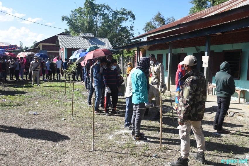 Voters at the by-election at Wangoi Constituency, Manipur :: 7th November 2020