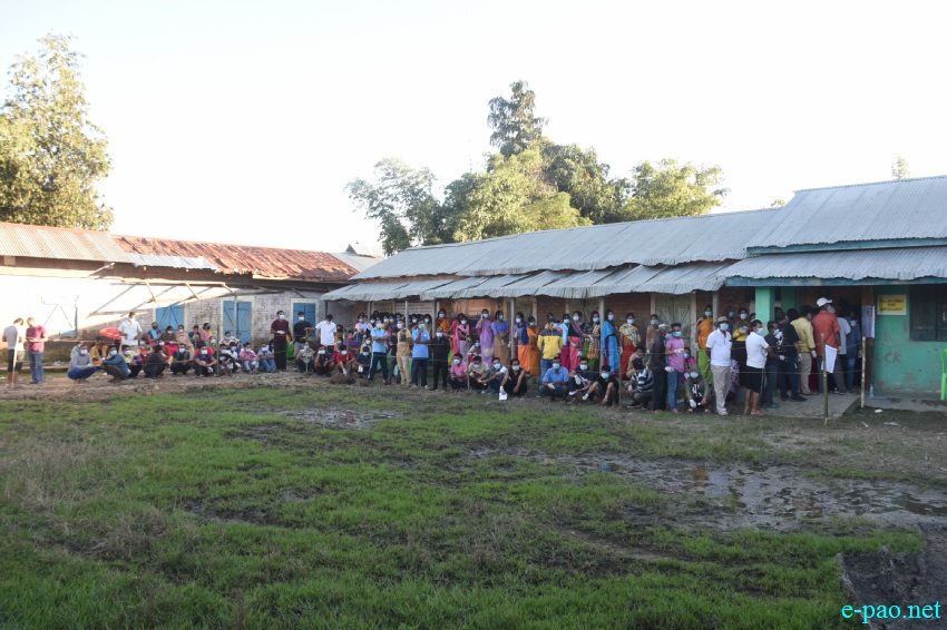 Voters at the by-election at Wangoi Constituency, Manipur :: 7th November 2020