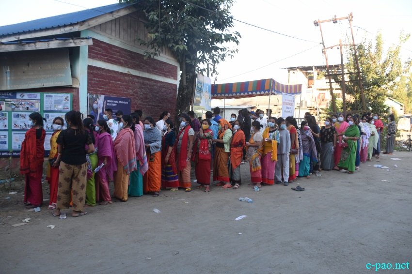 Voters at the by-election at Wangoi Constituency, Manipur :: 7th November 2020