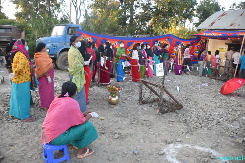 Voters at the by-election at Wangoi Constituency, Manipur :: 7th November 2020