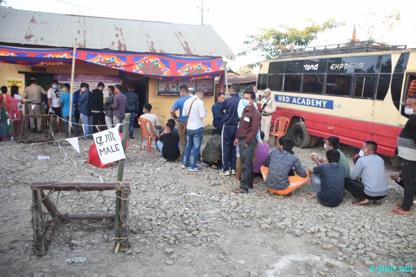 Voters at the by-election at Wangoi Constituency, Manipur :: 7th November 2020