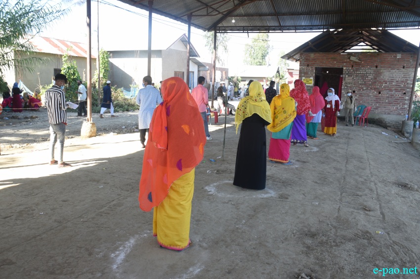 Voters at the by-election at Wangoi Constituency, Manipur :: 7th November 2020
