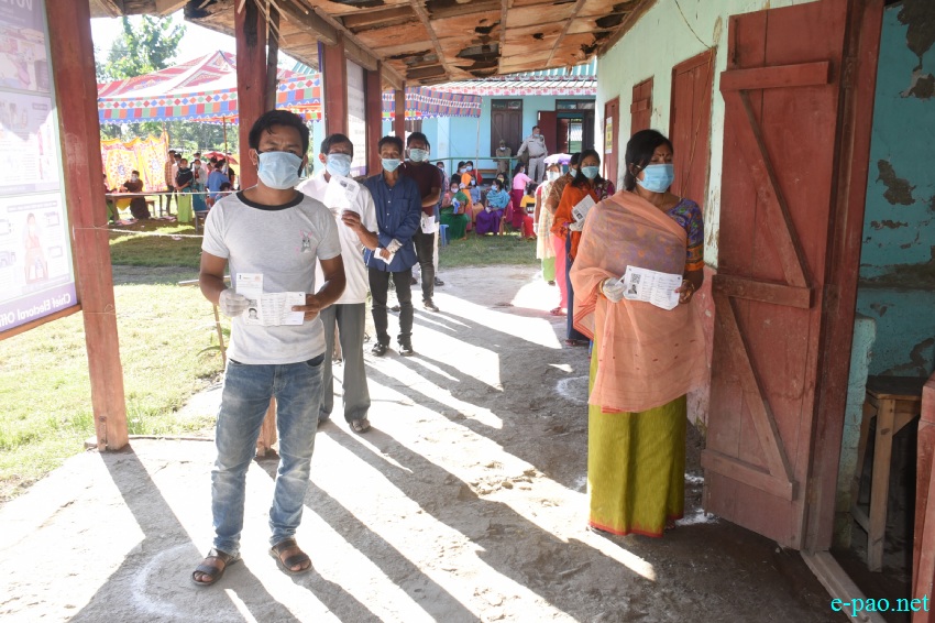 Voters at the by-election at Wangoi Constituency, Manipur :: 7th November 2020