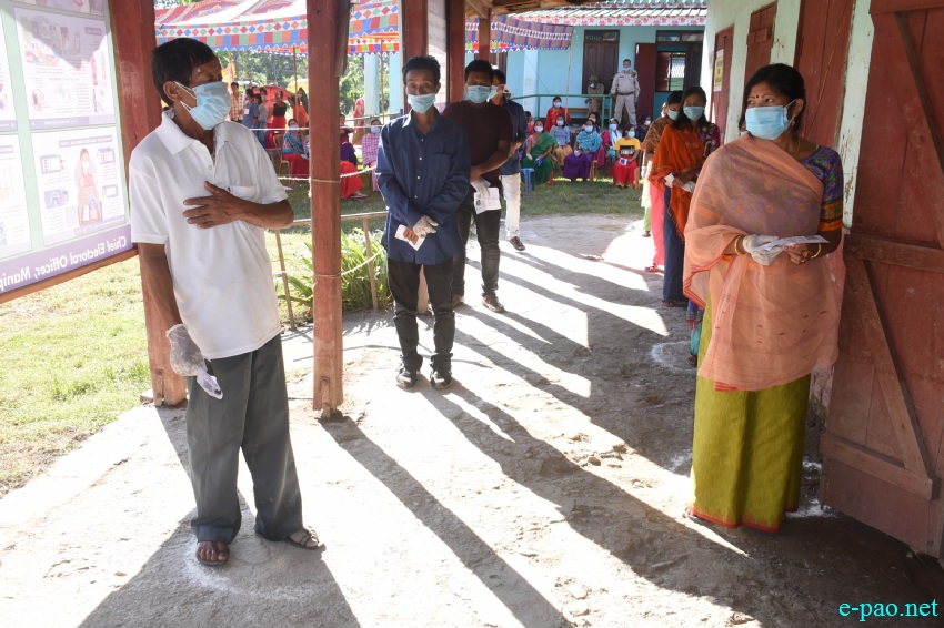 Voters at the by-election at Wangoi Constituency, Manipur :: 7th November 2020