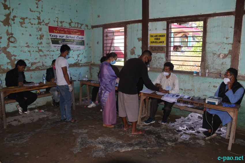 Voters at the by-election at Wangoi Constituency, Manipur :: 7th November 2020