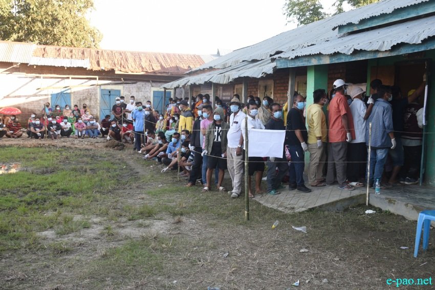 Voters at the by-election at Wangoi Constituency, Manipur :: 7th November 2020