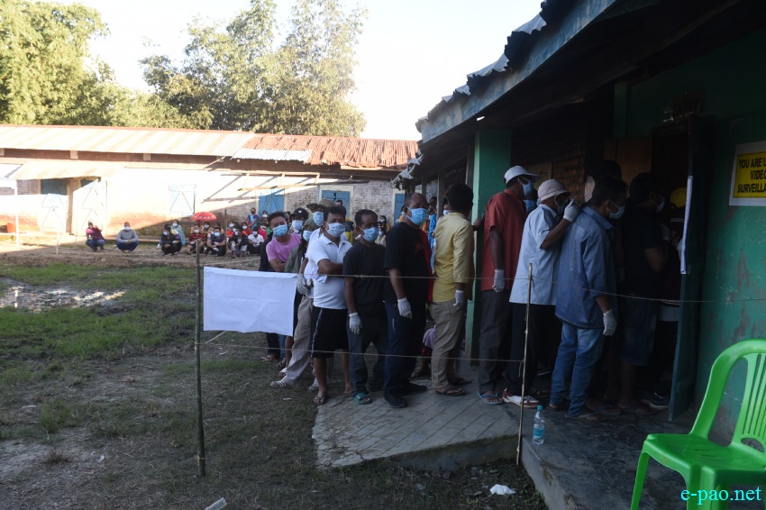 Voters at the by-election at Wangoi Constituency, Manipur :: 7th November 2020