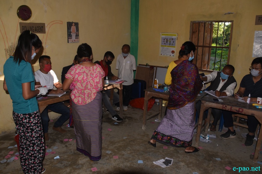 Voters at the by-election at Wangoi Constituency, Manipur :: 7th November 2020