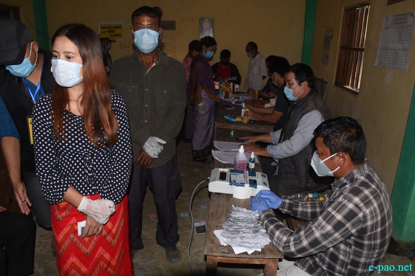 Voters at the by-election at Wangoi Constituency, Manipur :: 7th November 2020