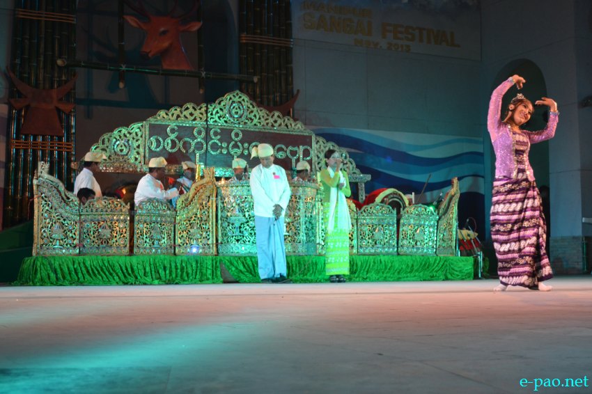 Day 3 :  Cultural programmes performed by Myanmar artistes  at BOAT  at Manipur Sangai Tourism Festival :: November 23 2013
