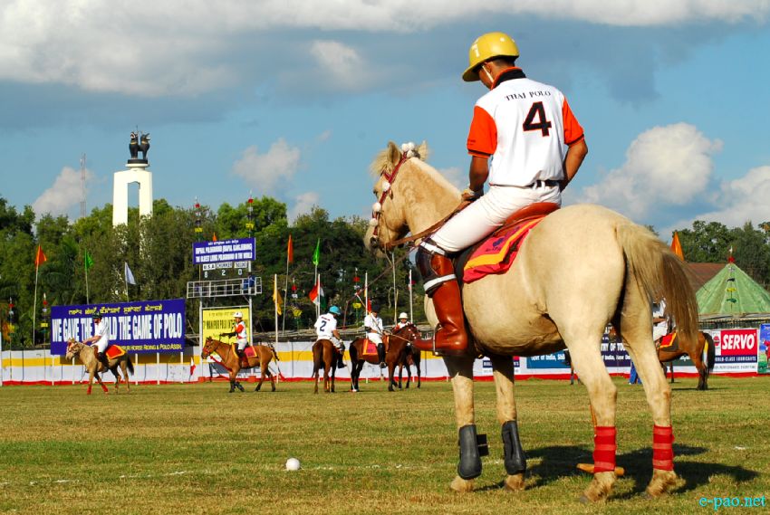 Thai Polo player atop a Manipuri Pony during 7th International Polo Tournament 2013 at Mapal Kangjeibung 