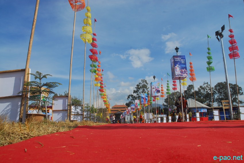 The main venue of Manipur Sangai Tourism Festival 2013 at Hapta Kangjeibung
