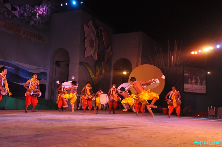 Day 8 : Dhol Dholok Cholom  performance  at Manipur Sangai Tourism Festival 2013  at BOAT, Imphal :: November 28 2013