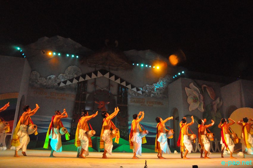 Day 8 : Punglon Cholom  performance  at Manipur Sangai Tourism Festival 2013  at BOAT, Imphal :: November 28 2013