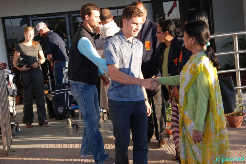 Teams from US and Germany arriving at Tulihal Airport to participate in 7th Manipur Polo International :: November 20, 2013