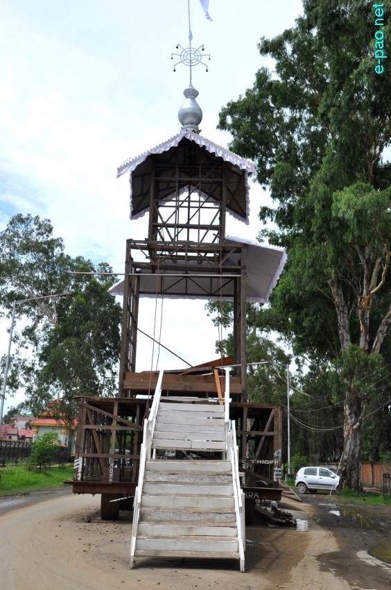 Preparation works undegoing for Konung Kang at Palace compound, Imphal :: July 5 2013