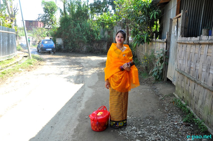 A Ningol on the way to her mapam lamdam on Ningol Chakkouba on November 05 2013 