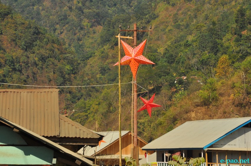 A Star symbolizing the coming of Christmas at Noney, Tamenglong in December 2013