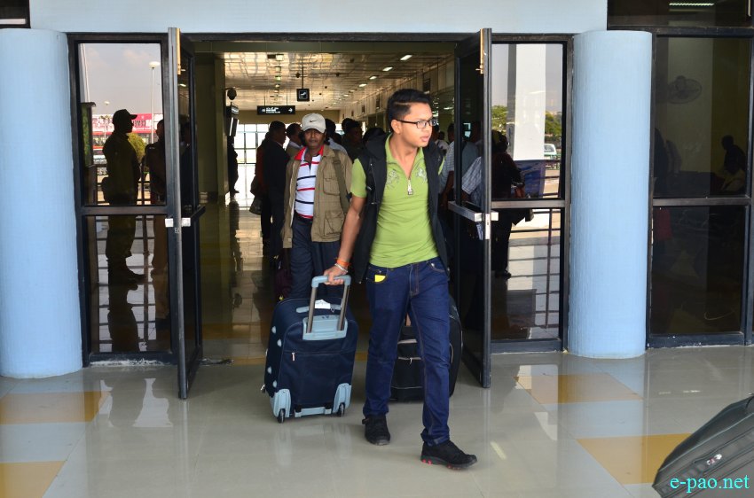 'Golden Myanmar Airlines' airplane arrive at Imphal International Airport :: November 21 2014