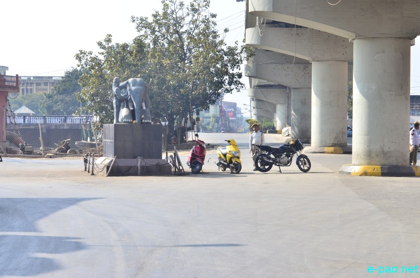 An empty Shamu Makhong during a 'Bandh' in November 2014