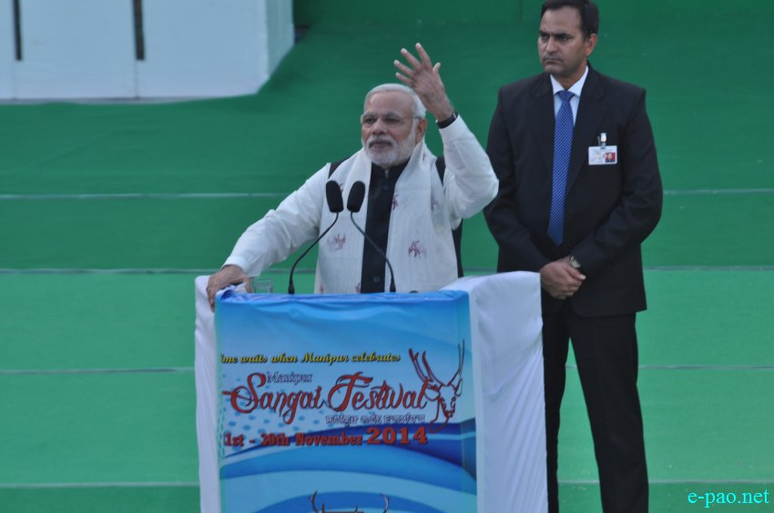 Narendra Modi at Closing Function of Manipur Sangai Festival 2014 at  BOAT :: November 30 2014.  