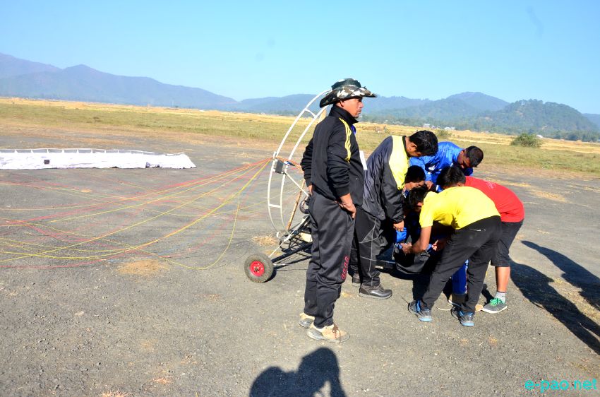 Day 4 : Power Para Gliding and Para Sailing  as part of Manipur Sangai Festival at Koirengei Airfield :: November 24 2015