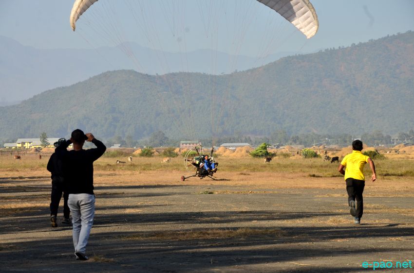 Day 4 : Power Para Gliding and Para Sailing  as part of Manipur Sangai Festival at Koirengei Airfield :: November 24 2015