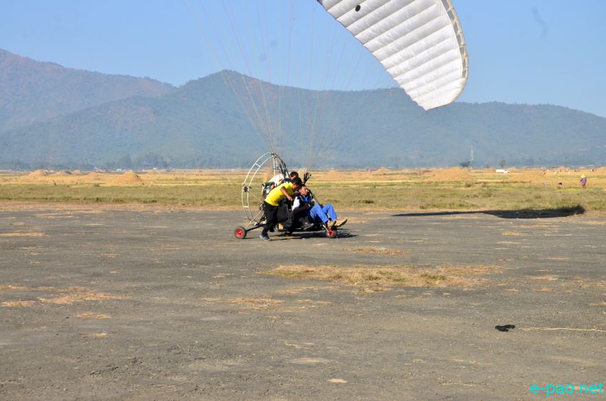 Day 4 : Power Para Gliding and Para Sailing  as part of Manipur Sangai Festival at Koirengei Airfield :: November 24 2015