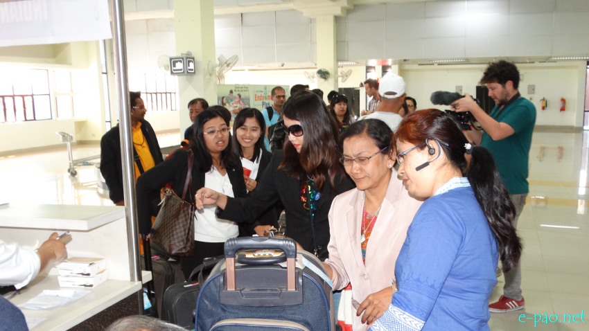 The Myanmar based 'Golden Myanmar Airlines' airplane arrive at Imphal International Airport ::  November 21 2015
