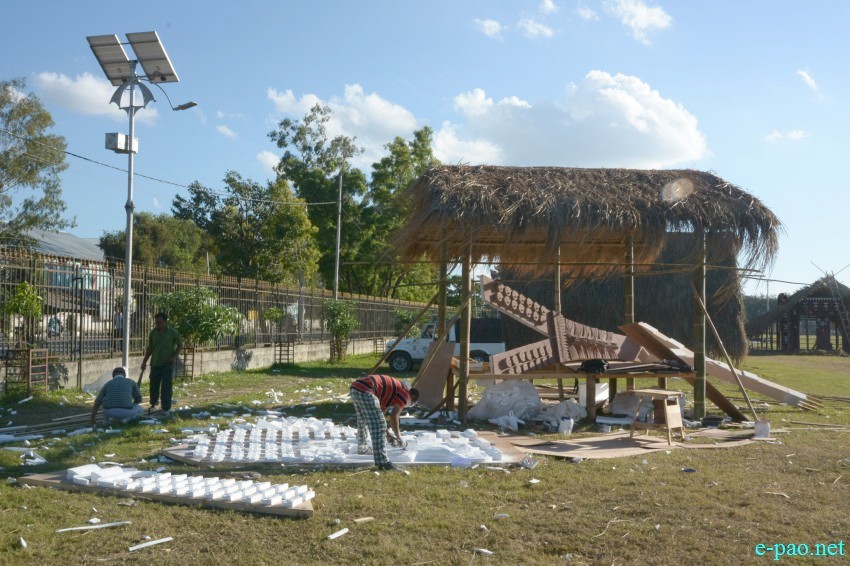 Making Traditional Huts for Sangai Festival 2015 at Hatta Kangjeibung :: 5 November 2015