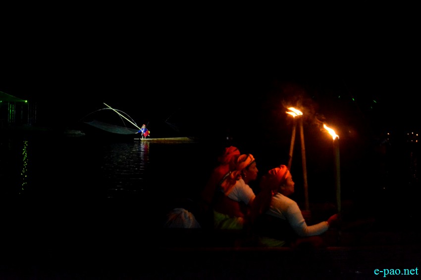 Day 3 : Night Scene with Light Show at Loktak Lake as part of Manipur Sangai Festival :: 23 November 2017