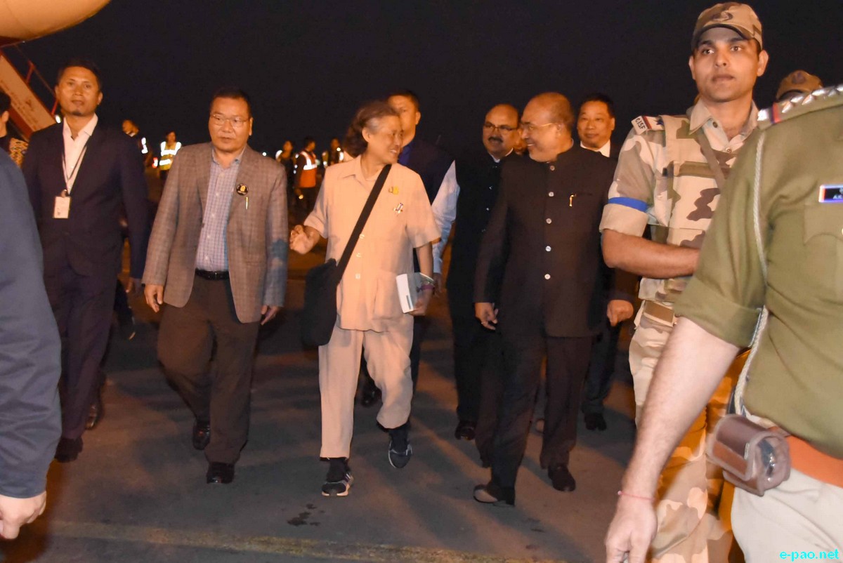 Thailand Princess Maha Chakri Sirindhorn arriving at Imphal Airport for witnessing the Sangai Festival :: 27th November 2018