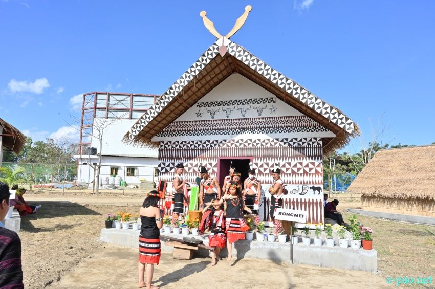 Rongmei : Ethnic Tribe hut of Manipur at Manipur Sangai Festival at Sangai Ethnic Park, Moirang Khunou :: November 21 2022