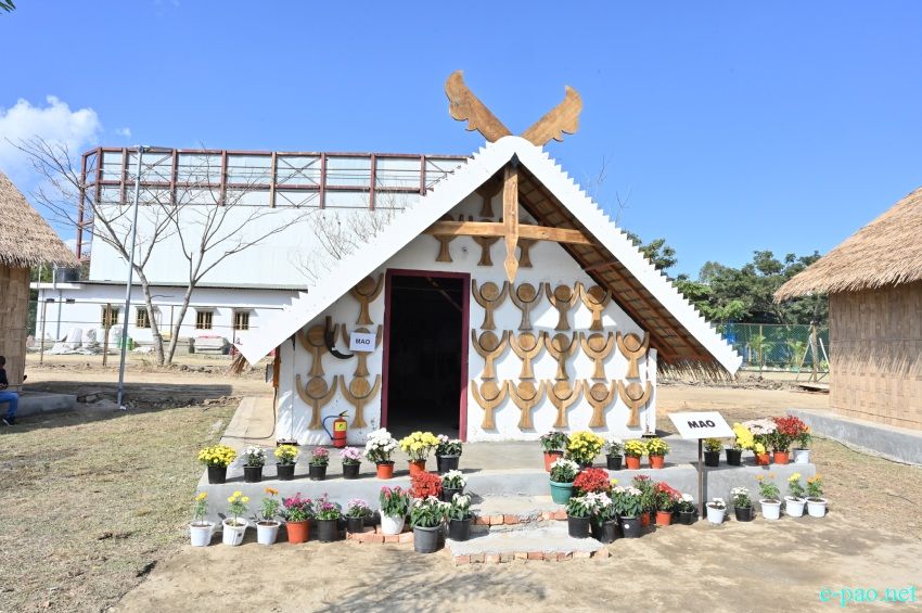 Mao : Ethnic Tribe hut of Manipur at Manipur Sangai Festival at Sangai Ethnic Park, Moirang Khunou :: November 21 2022